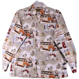 Clear Water Outfitters Men's M Santa Clause Button Front Long Sleeve Camp Shirt